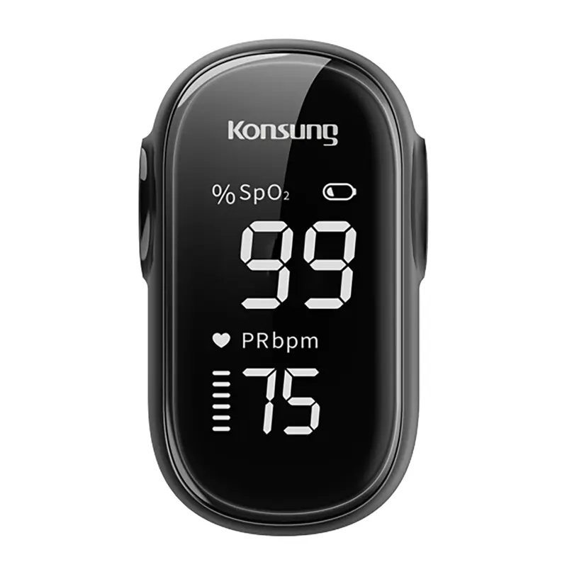 S01W Black Color LED Full Screen Portable Fingertip Blood Oximeter with Full Screen Featured Image